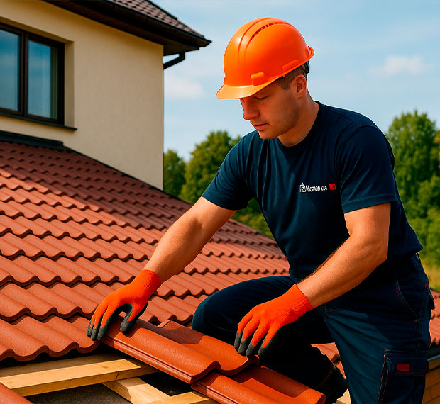 Монтаж кровли из натуральной черепицы в Лосино-Петровском